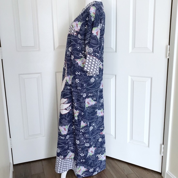 VINTAGE Swirl by Maxime caftan maxi large tropical print dress - Picture 2 of 8